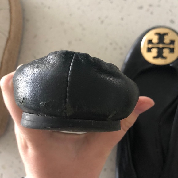 Black and Gold Tory Burch Ballet Flats - Picture 5 of 5